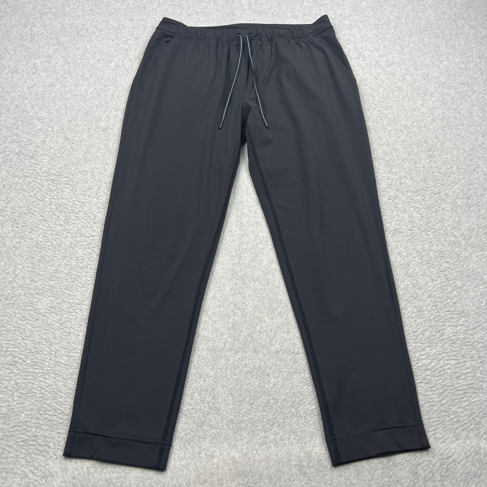 Lululemon Pants Womens 8* Black Straight Taper Drawstring 7/8 Stretch Travel Gym
